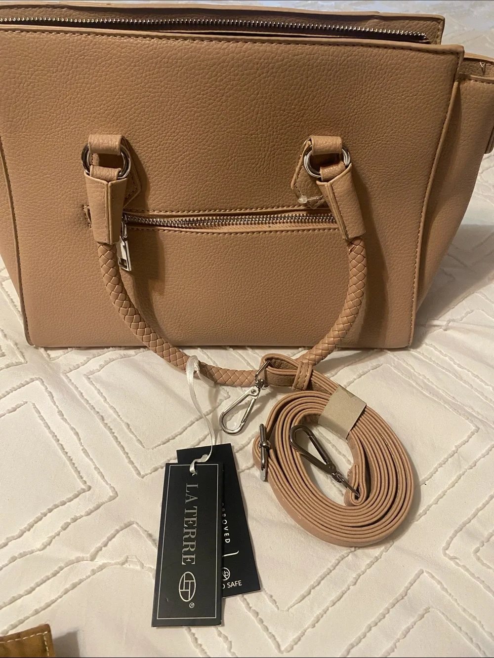 Blush LaTerre Structured Vegan Leather Purse